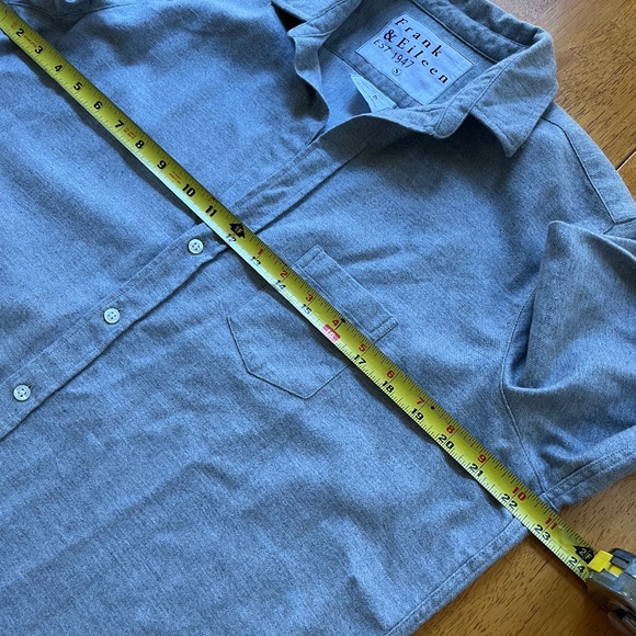 Frank and Eileen Button Down in Heather Grey Heavy Flannel Shirt Blouse, Size S - Picture 9 of 13
